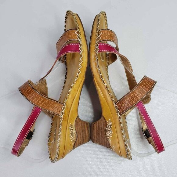 Spring Step L'Artiste Dreamer Womens Heels Sandals Slingback Leather 39 8.5 - Picture 7 of 9